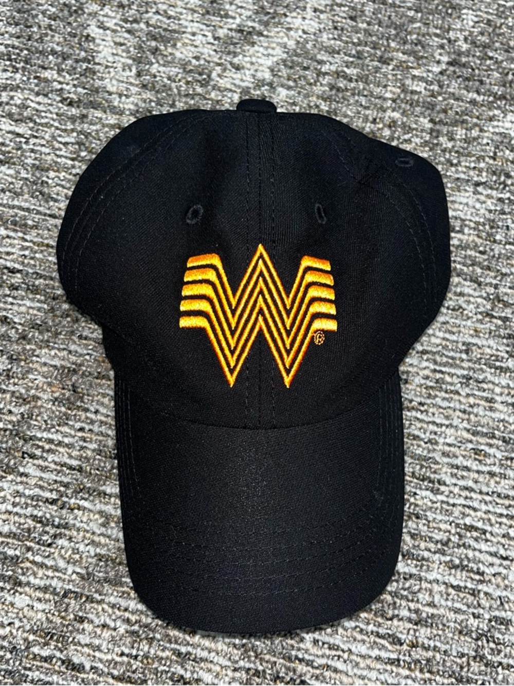 Whataburger Black Cap with Orange W Embroidered Logo